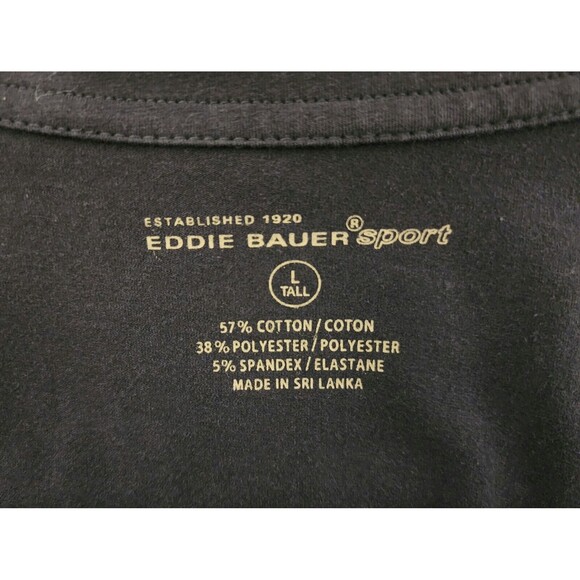 Eddie Bauer Tall Mens 1/4-Zip Mock Neck Pullover Navy Blue Cotton-Blend Size LT - Picture 6 of 10